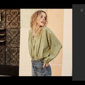 Jane Blouse-Green Garden Bloom